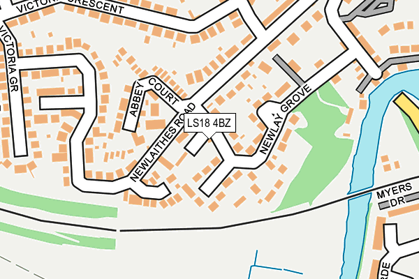 LS18 4BZ map - OS OpenMap – Local (Ordnance Survey)