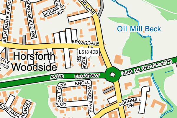 LS18 4DB map - OS OpenMap – Local (Ordnance Survey)