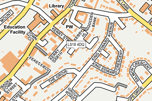 LS18 4DQ map - OS OpenMap – Local (Ordnance Survey)