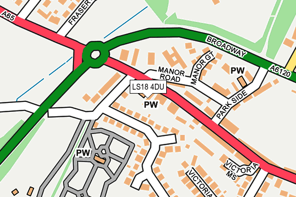 LS18 4DU map - OS OpenMap – Local (Ordnance Survey)
