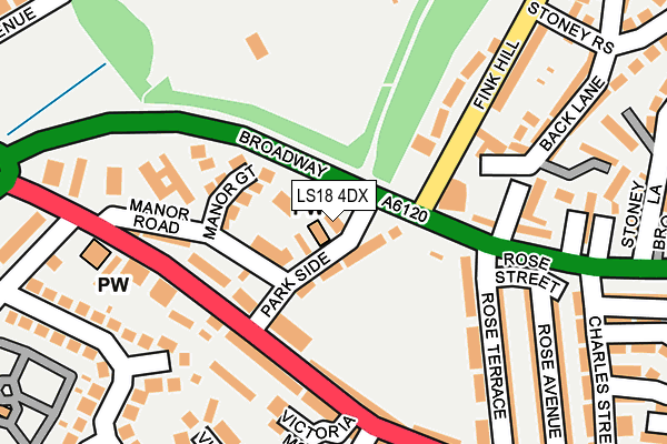 LS18 4DX map - OS OpenMap – Local (Ordnance Survey)