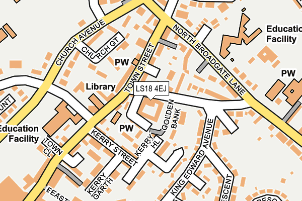 LS18 4EJ map - OS OpenMap – Local (Ordnance Survey)
