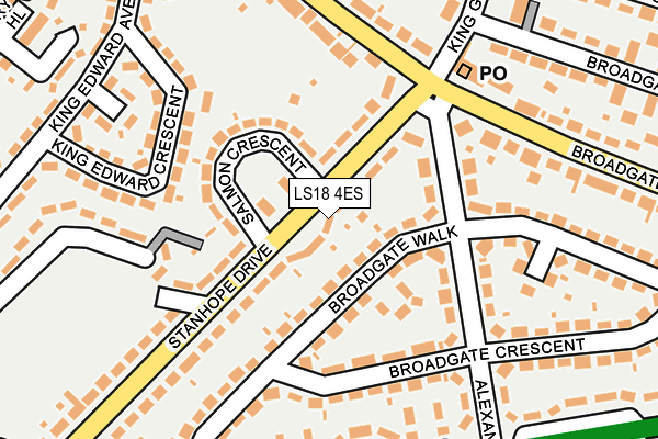 LS18 4ES map - OS OpenMap – Local (Ordnance Survey)