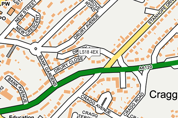 LS18 4EX map - OS OpenMap – Local (Ordnance Survey)