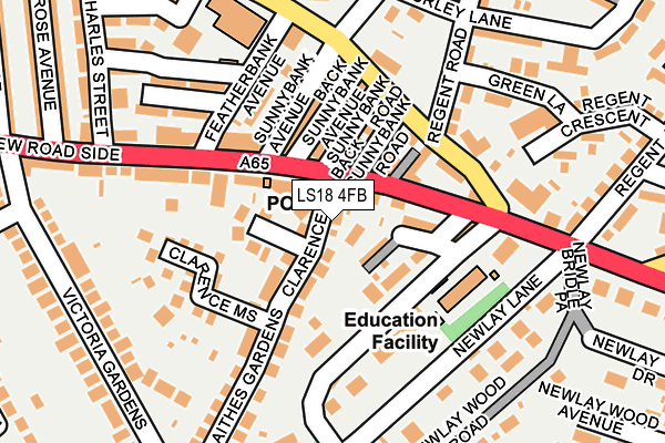 LS18 4FB map - OS OpenMap – Local (Ordnance Survey)