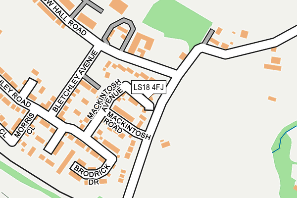LS18 4FJ map - OS OpenMap – Local (Ordnance Survey)