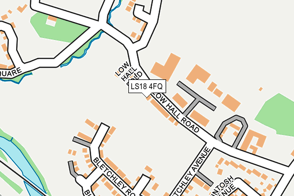 LS18 4FQ map - OS OpenMap – Local (Ordnance Survey)