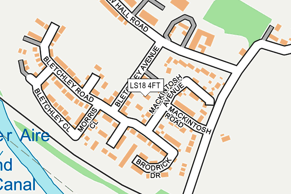 LS18 4FT map - OS OpenMap – Local (Ordnance Survey)