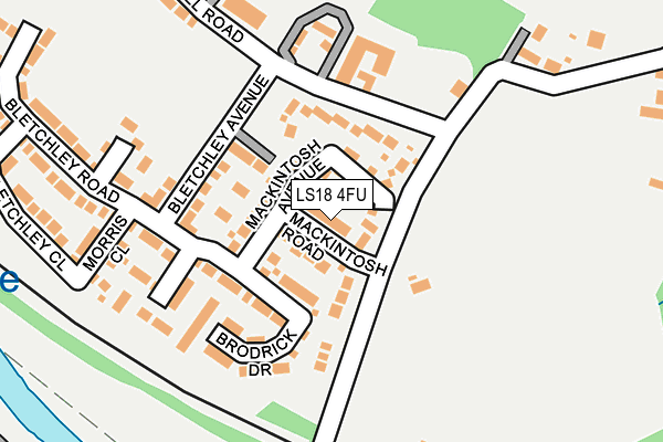 LS18 4FU map - OS OpenMap – Local (Ordnance Survey)