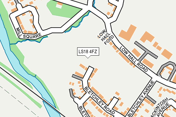 LS18 4FZ map - OS OpenMap – Local (Ordnance Survey)