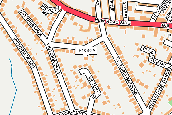 LS18 4GA map - OS OpenMap – Local (Ordnance Survey)