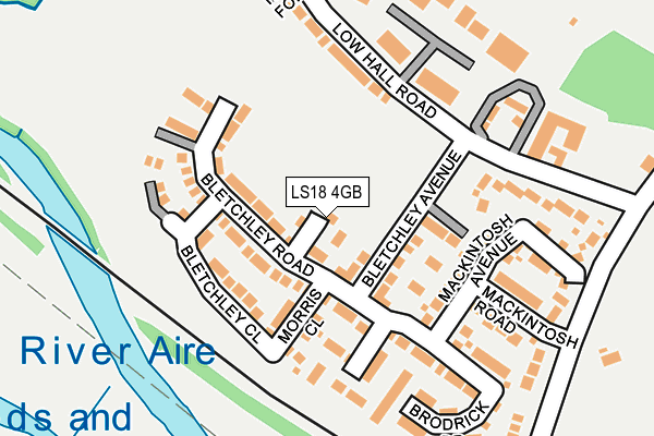 LS18 4GB map - OS OpenMap – Local (Ordnance Survey)