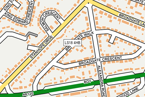 LS18 4HB map - OS OpenMap – Local (Ordnance Survey)