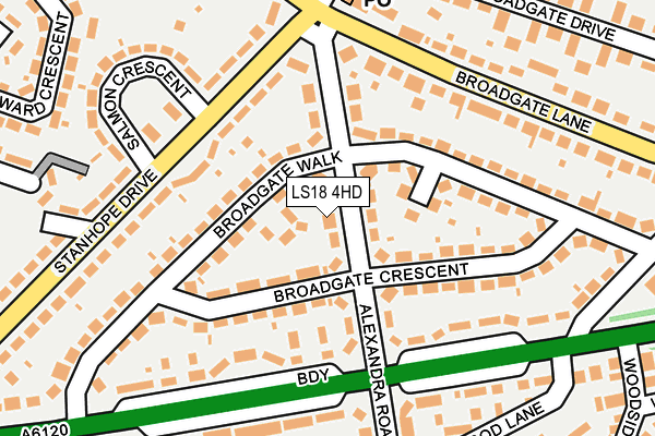 LS18 4HD map - OS OpenMap – Local (Ordnance Survey)