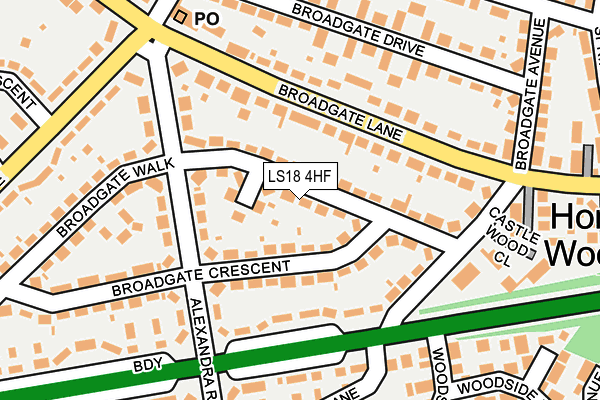 LS18 4HF map - OS OpenMap – Local (Ordnance Survey)