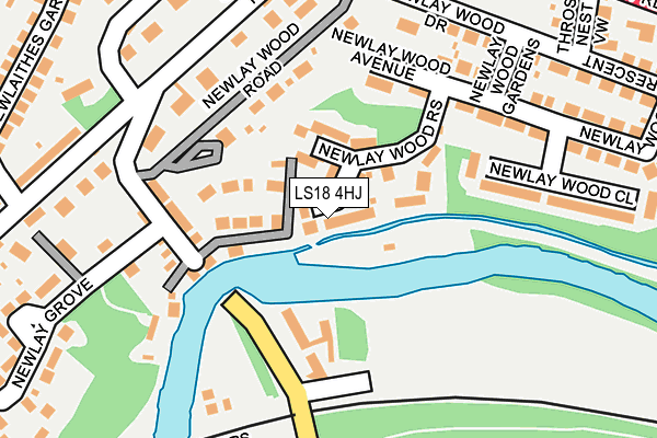 LS18 4HJ map - OS OpenMap – Local (Ordnance Survey)