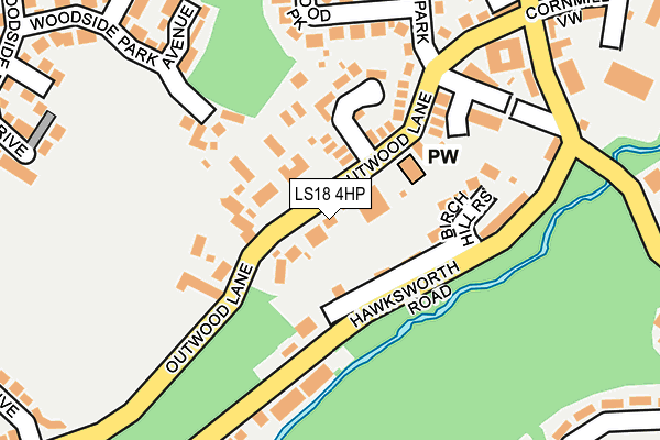 LS18 4HP map - OS OpenMap – Local (Ordnance Survey)