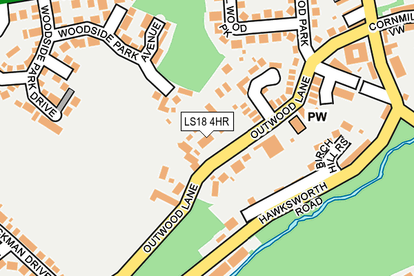LS18 4HR map - OS OpenMap – Local (Ordnance Survey)