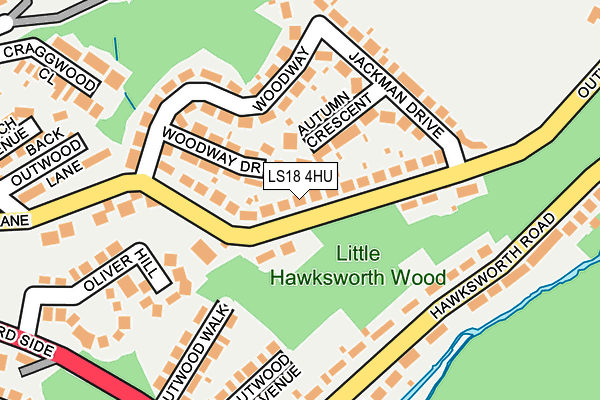 LS18 4HU map - OS OpenMap – Local (Ordnance Survey)