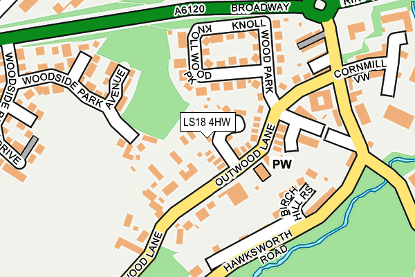 LS18 4HW map - OS OpenMap – Local (Ordnance Survey)
