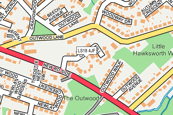 LS18 4JF map - OS OpenMap – Local (Ordnance Survey)