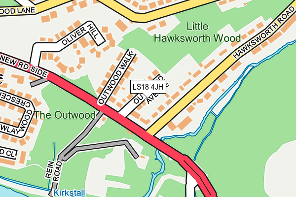 LS18 4JH map - OS OpenMap – Local (Ordnance Survey)