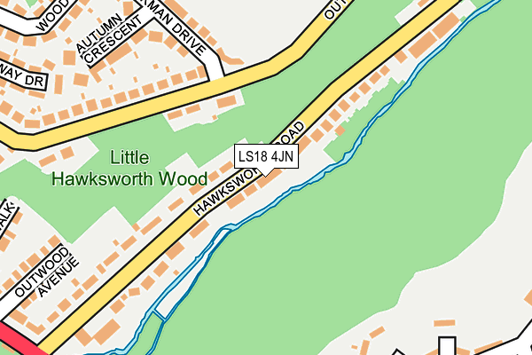 LS18 4JN map - OS OpenMap – Local (Ordnance Survey)