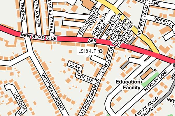LS18 4JT map - OS OpenMap – Local (Ordnance Survey)