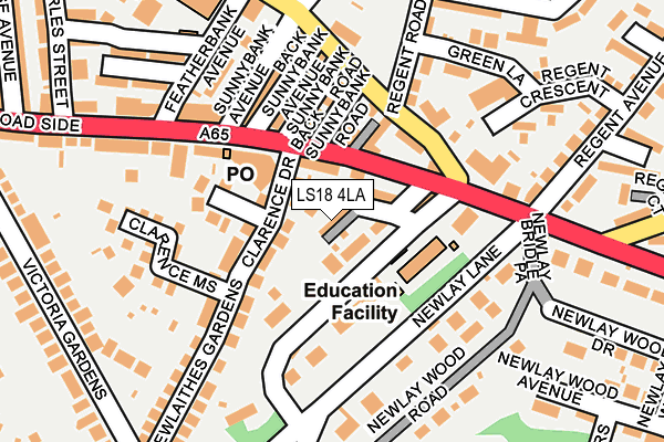 LS18 4LA map - OS OpenMap – Local (Ordnance Survey)