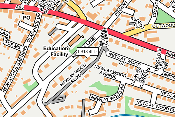 LS18 4LD map - OS OpenMap – Local (Ordnance Survey)