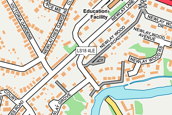 LS18 4LE map - OS OpenMap – Local (Ordnance Survey)