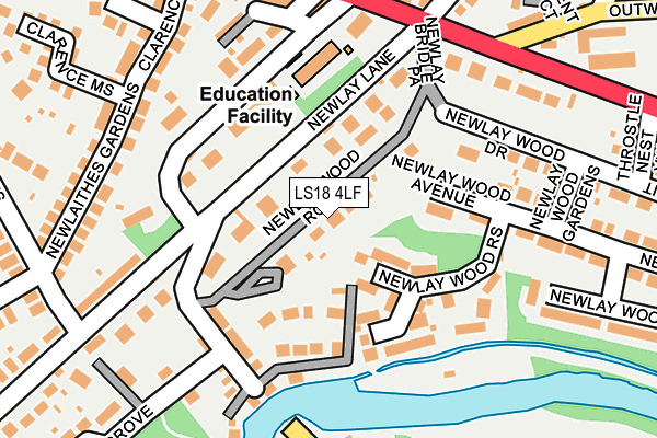 LS18 4LF map - OS OpenMap – Local (Ordnance Survey)