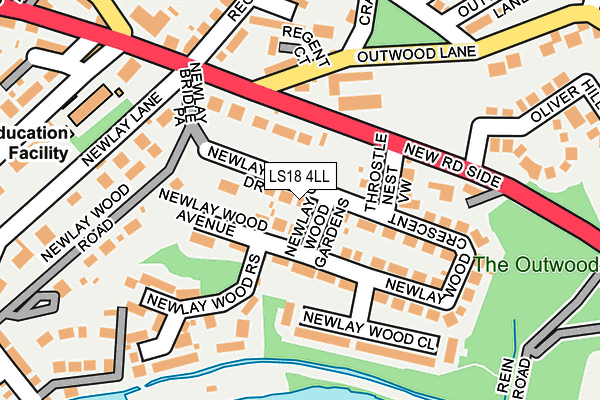 LS18 4LL map - OS OpenMap – Local (Ordnance Survey)