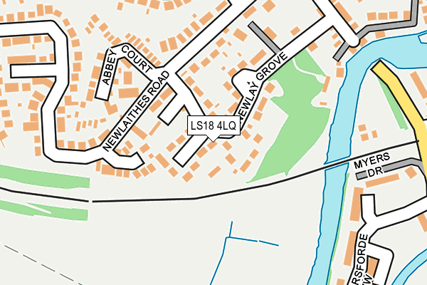 LS18 4LQ map - OS OpenMap – Local (Ordnance Survey)