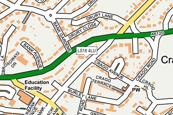 LS18 4LU map - OS OpenMap – Local (Ordnance Survey)