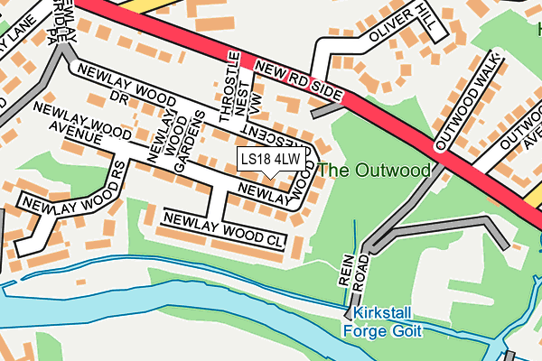 LS18 4LW map - OS OpenMap – Local (Ordnance Survey)