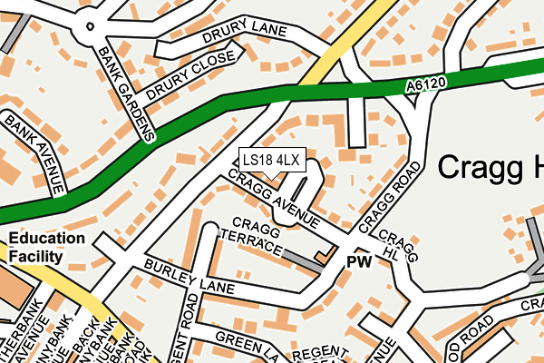 LS18 4LX map - OS OpenMap – Local (Ordnance Survey)
