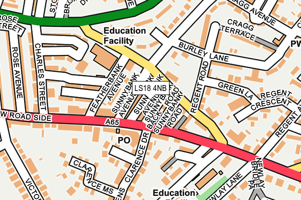 LS18 4NB map - OS OpenMap – Local (Ordnance Survey)