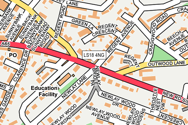 LS18 4NG map - OS OpenMap – Local (Ordnance Survey)