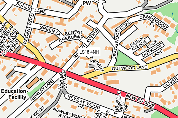 LS18 4NH map - OS OpenMap – Local (Ordnance Survey)