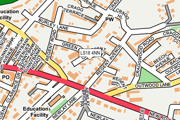 LS18 4NN map - OS OpenMap – Local (Ordnance Survey)