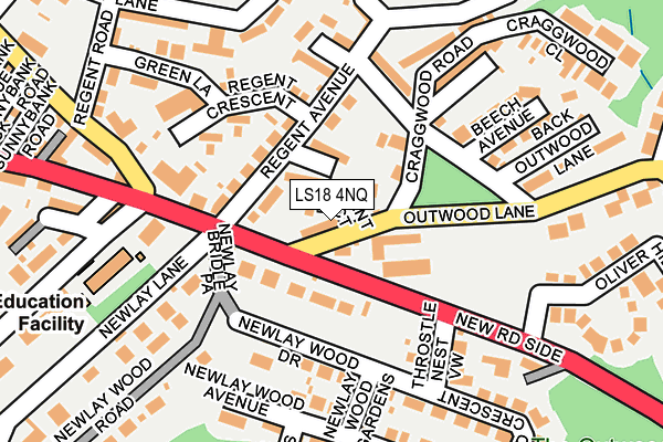 LS18 4NQ map - OS OpenMap – Local (Ordnance Survey)