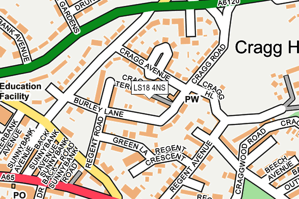 LS18 4NS map - OS OpenMap – Local (Ordnance Survey)