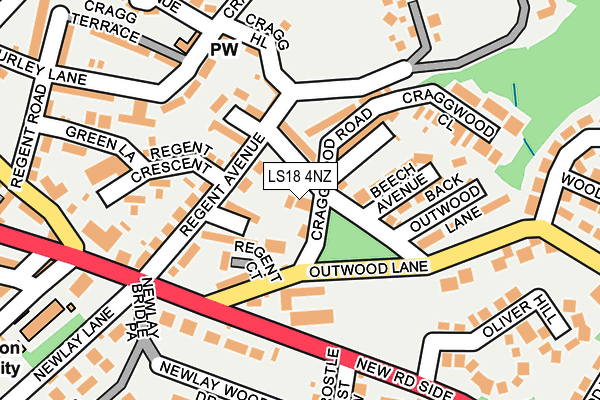 LS18 4NZ map - OS OpenMap – Local (Ordnance Survey)