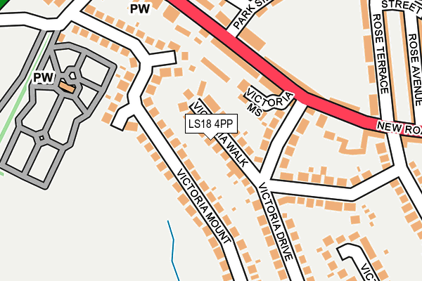 LS18 4PP map - OS OpenMap – Local (Ordnance Survey)