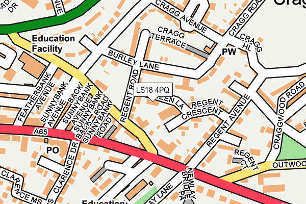 LS18 4PQ map - OS OpenMap – Local (Ordnance Survey)