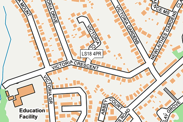 LS18 4PR map - OS OpenMap – Local (Ordnance Survey)