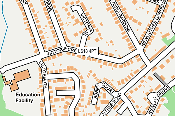 LS18 4PT map - OS OpenMap – Local (Ordnance Survey)