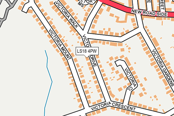 LS18 4PW map - OS OpenMap – Local (Ordnance Survey)