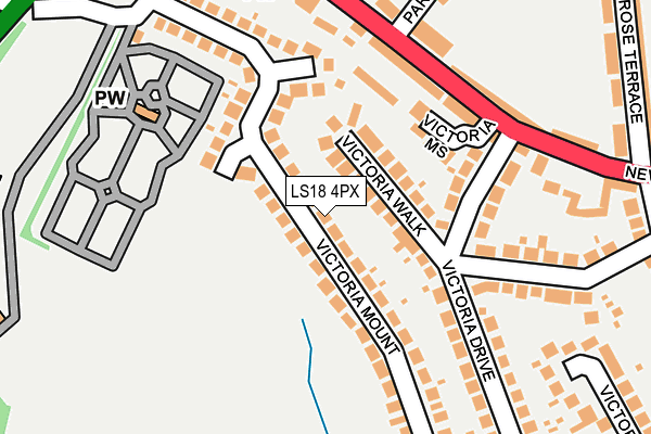 LS18 4PX map - OS OpenMap – Local (Ordnance Survey)